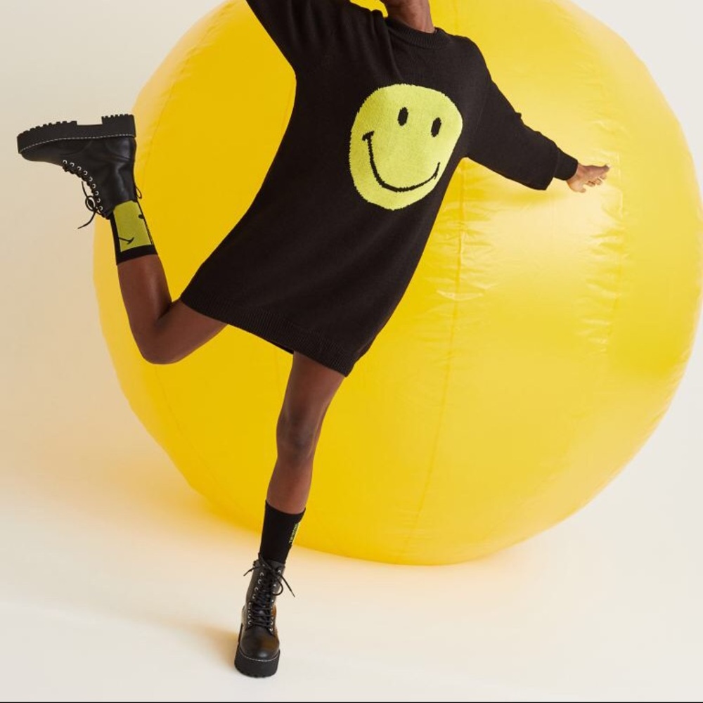 Smiley Jacquard knit Sweater Dress